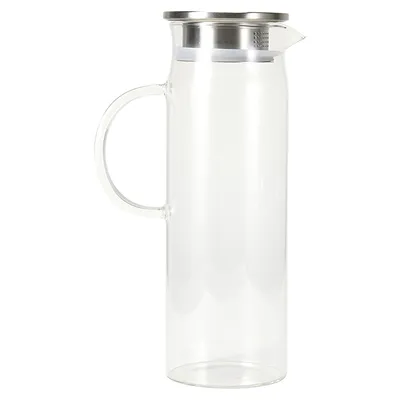 Glass Jug With Stainless Steel Lid
