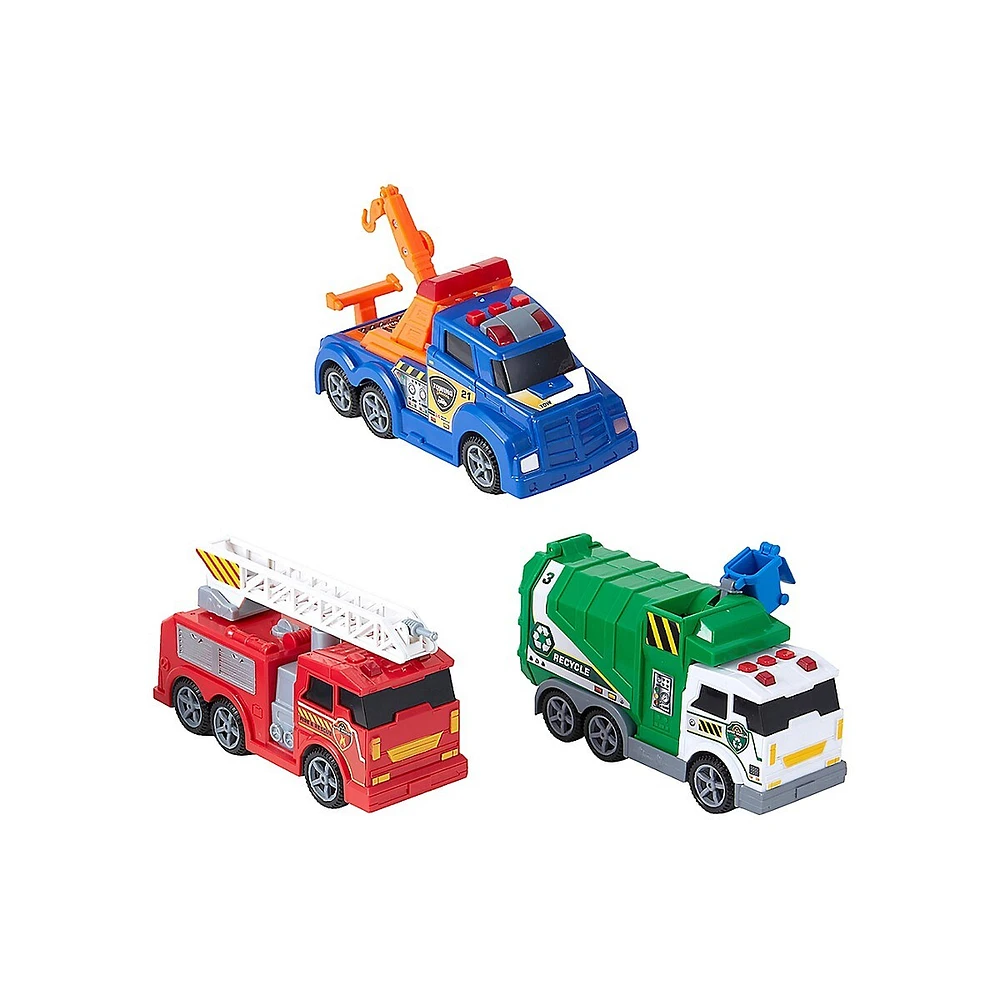 Lights & Sounds 3 Pack Toy Vehicles