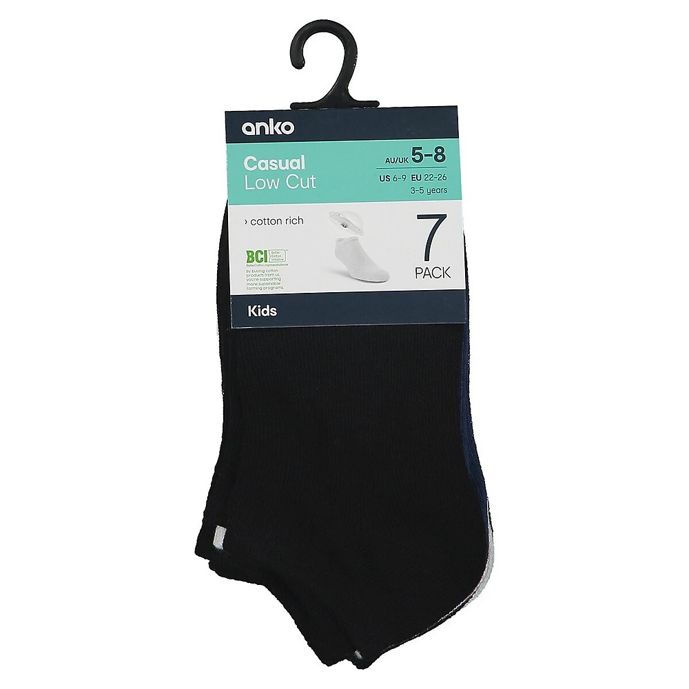 Kid's 7-Pair Value Low-Cut Socks