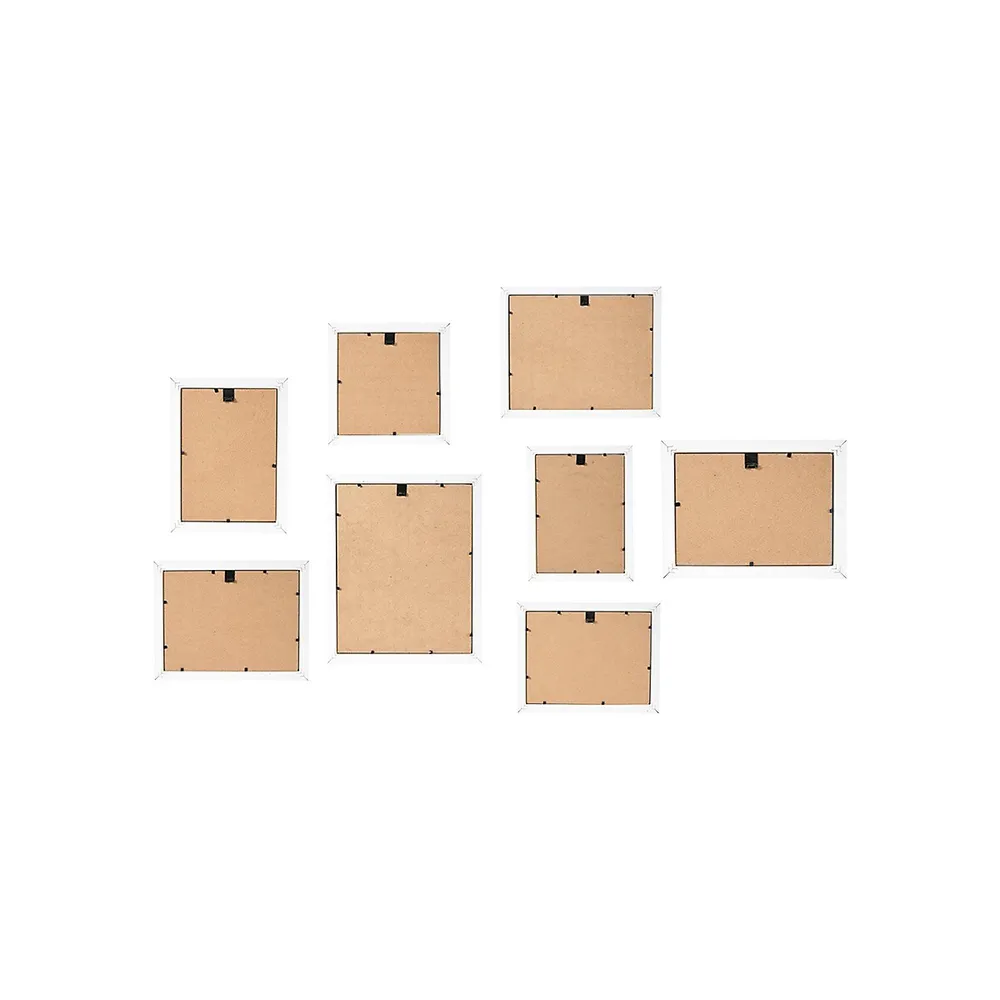 8-Piece White Wall Photo Frame Set