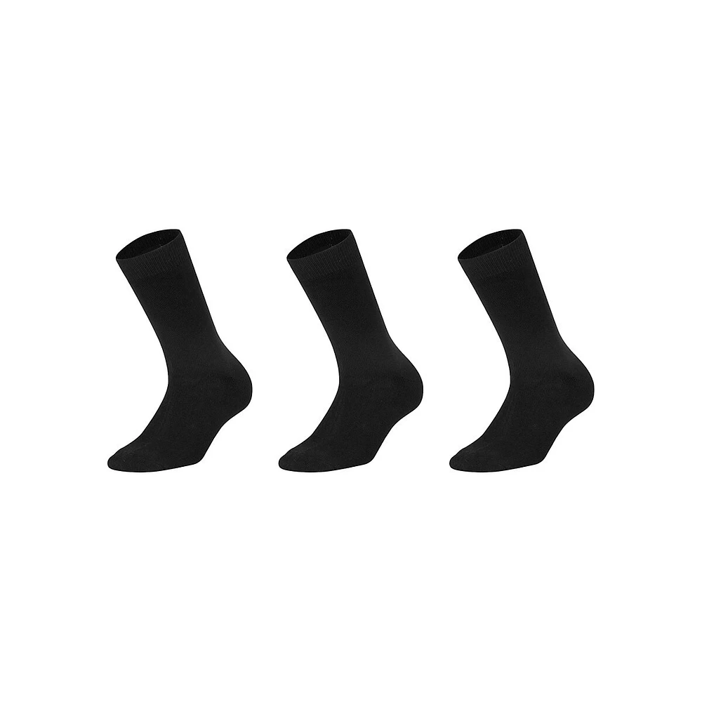 Men's 3-Pair Terry-Lined Casual Crew Socks