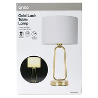 Gold-Look Base Table Lamp