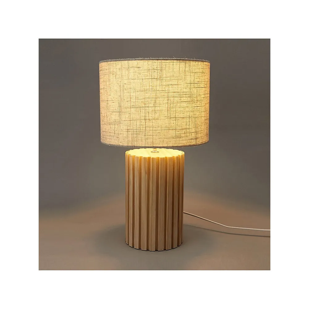 Linear Wood Base Table Lamp