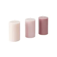 3-Pack Garden Rose Scented Pillar Candles