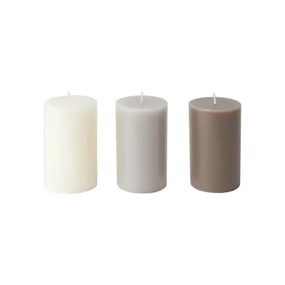 3-Pack Vanilla Bean Scented Pillar Candles