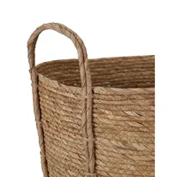 Cream Base Rope Basket With Handles