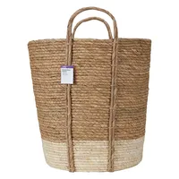 Cream Base Rope Basket With Handles