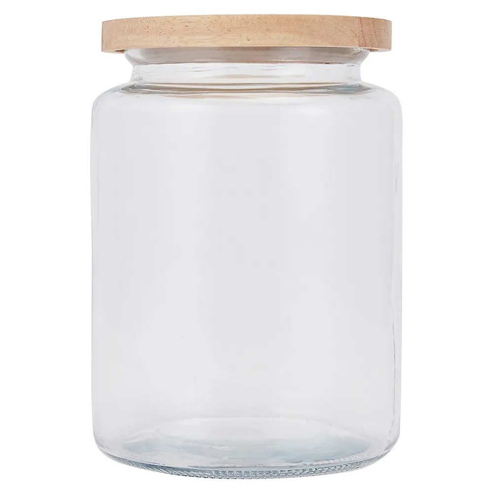 4L Glass Jar With Wood Lid