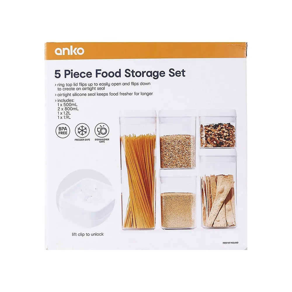 5 Piece Flip Lock Food Storage Set