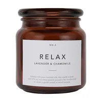 Relax Lavender and Chamomile Soy Wax-Blend Scented Large Candle, 410g