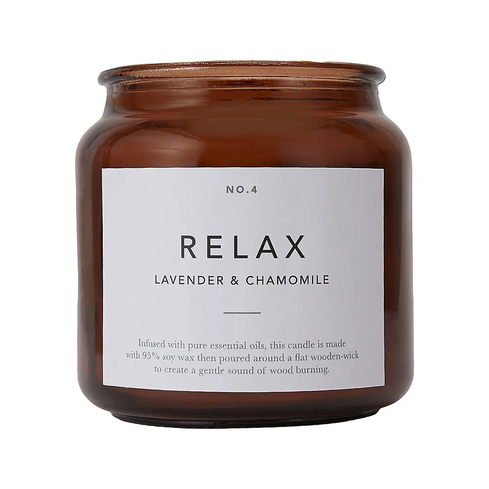 Relax Lavender and Chamomile Soy Wax-Blend Scented Large Candle, 410g