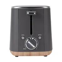 2-Slice Wood-Base Stainless Steel Toaster