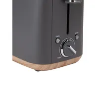 2-Slice Wood-Base Stainless Steel Toaster