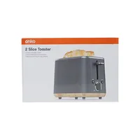 2-Slice Wood-Base Stainless Steel Toaster