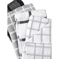 4-Piece Grid Terry Tea Towel Set