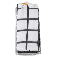 4-Piece Grid Terry Tea Towel Set