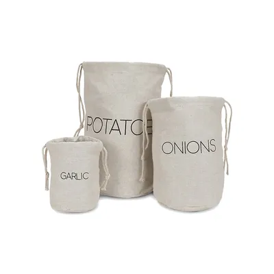 3-Piece Cotton Vegetable Bags Set