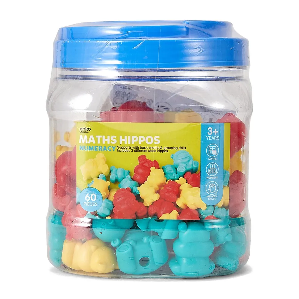 60-Piece Maths Hippos Numeracy Set