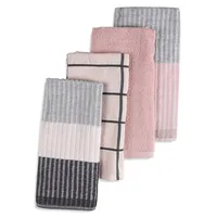 4-Piece Lotus Linear Terry Tea Towel Set