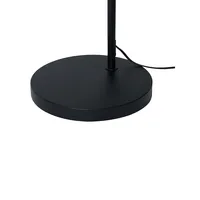 Black Rattan-Shade Floor Lamp