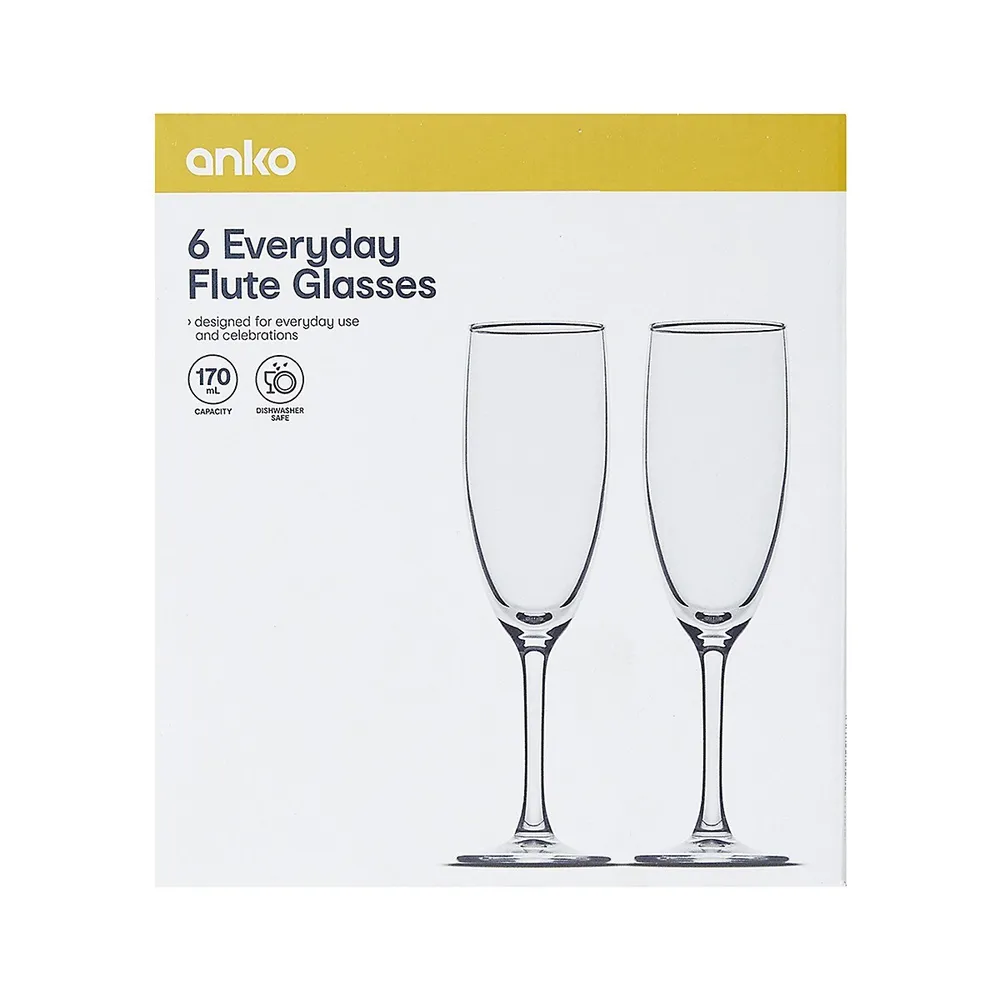 Everyday 6-Piece Flute Glass Set