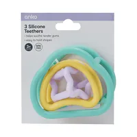 3-Pack Silicone Teethers