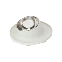 Stainless Steel And Rubber-Base Angled Pet Bowl
