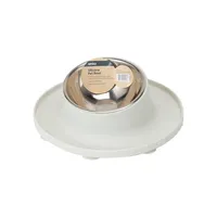 Stainless Steel And Rubber-Base Angled Pet Bowl