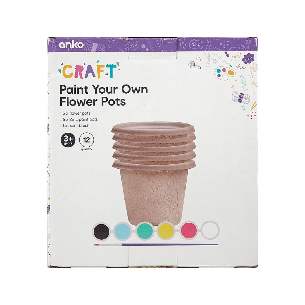 12-Piece Paint Your Own Flower Pots Set