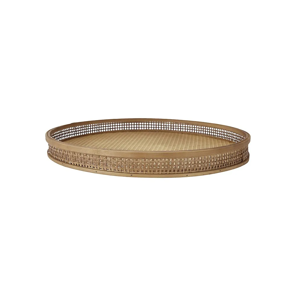 Round Rattan Tray