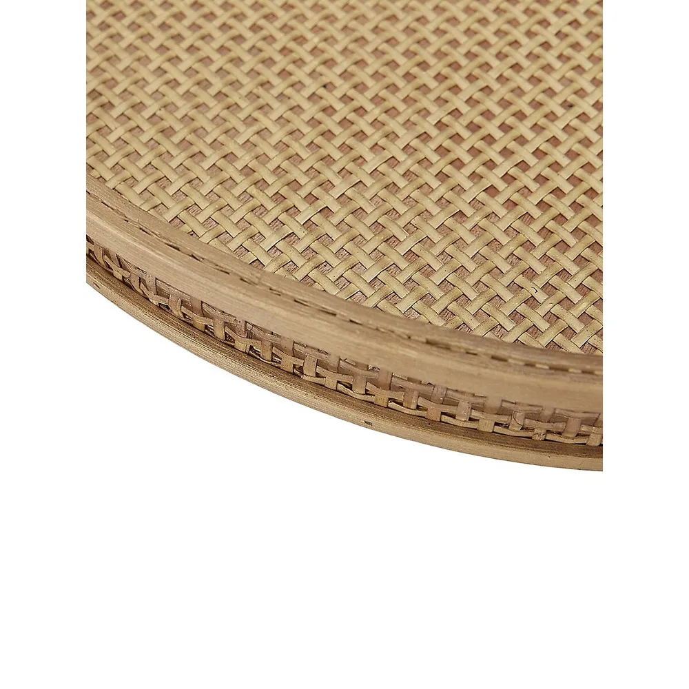 Round Rattan Tray