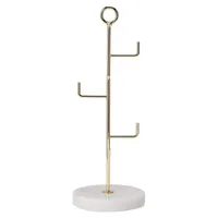 Goldtone Marble-Base Jewellery Tree