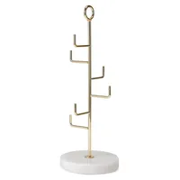 Goldtone Marble-Base Jewellery Tree