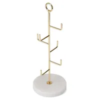 Goldtone Marble-Base Jewellery Tree