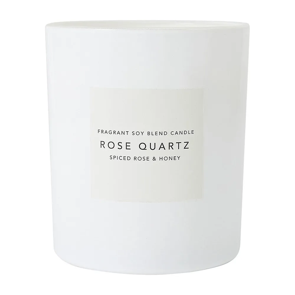 Rose Quartz Spiced Rose and Honey Scented Candle, 320g