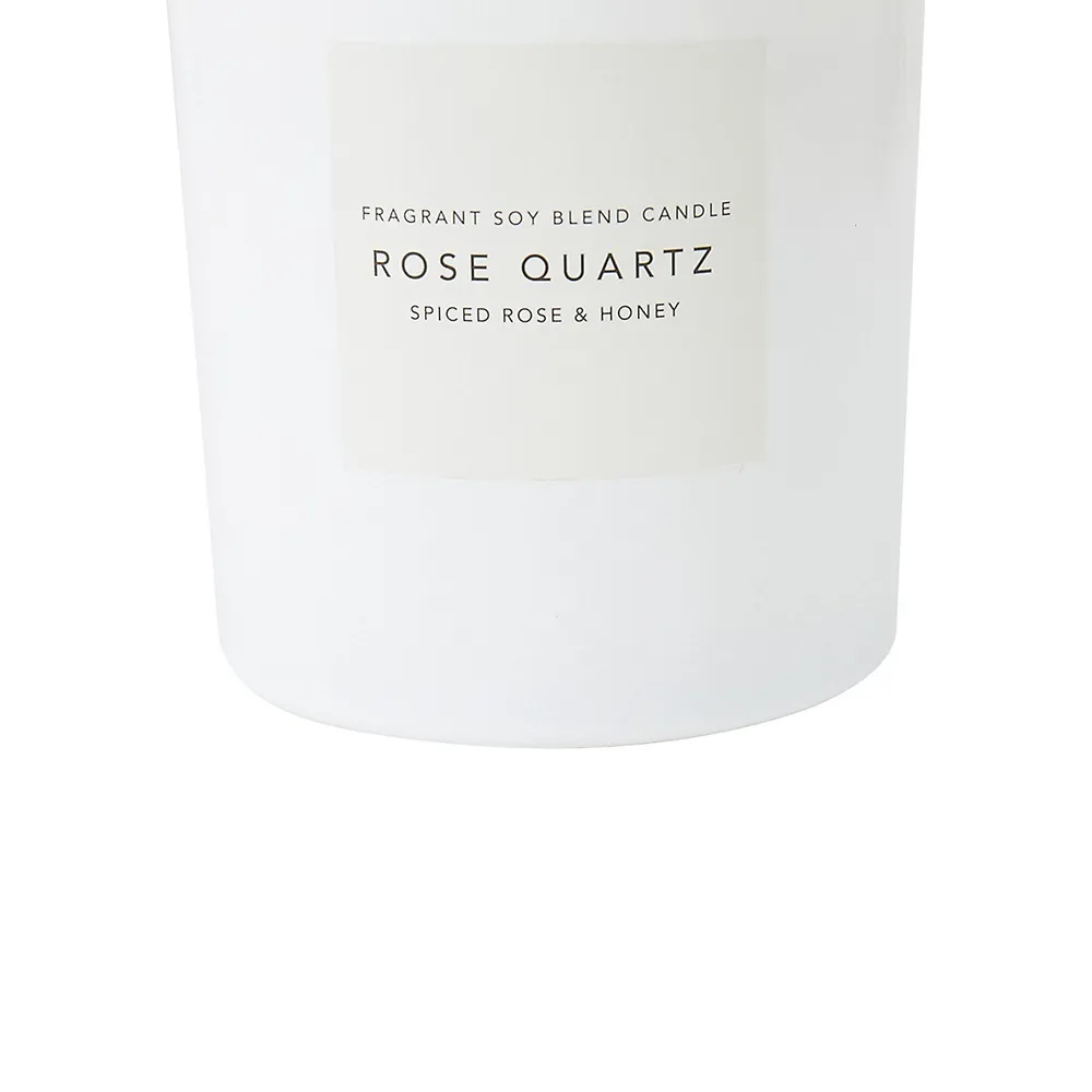 Rose Quartz Spiced Rose and Honey Scented Candle, 320g