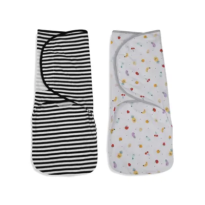 2-Pack Cotton Printed Swaddle Baby Wraps