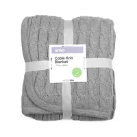 Organic Cotton Cable-Knit Baby Blanket