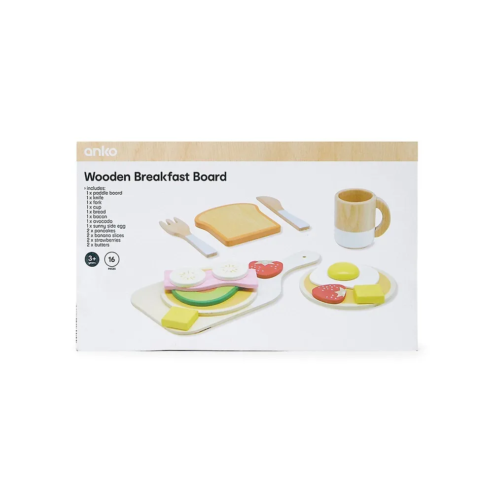 16-Piece Wooden Breakfast Board