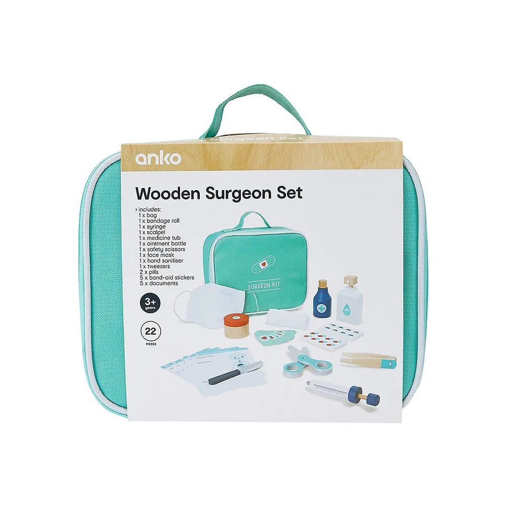 22-Piece Wooden Surgeon Play Set