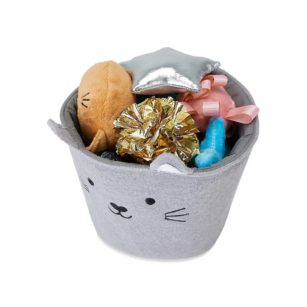 12-Piece Cat Toy Basket