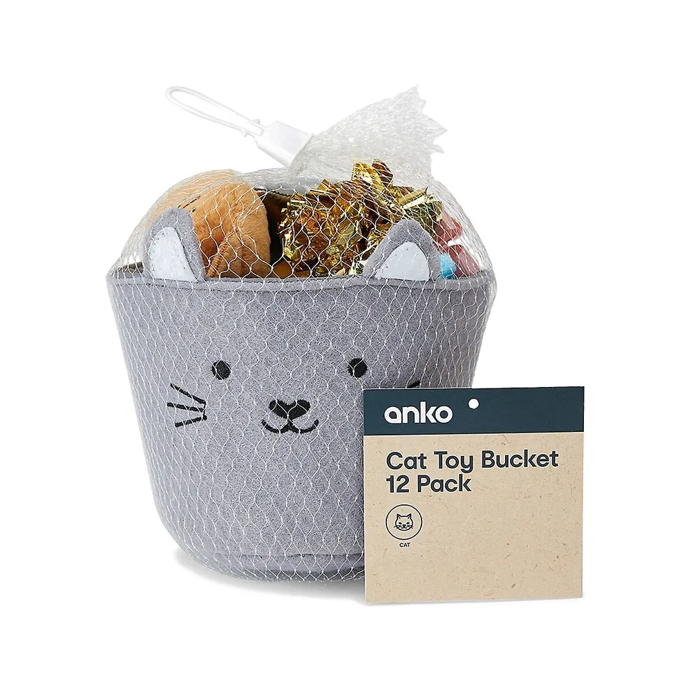 12-Piece Cat Toy Basket