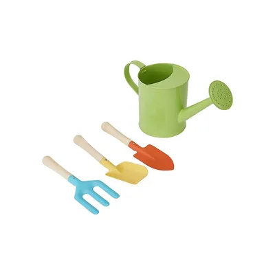 4-Piece Garden Tool and Watering Can Set