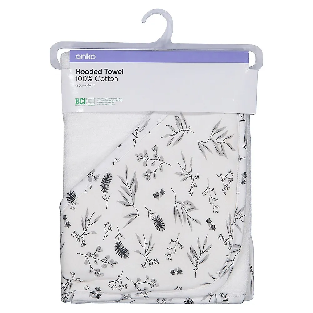 Baby's Botanical-Print Hooded Towel