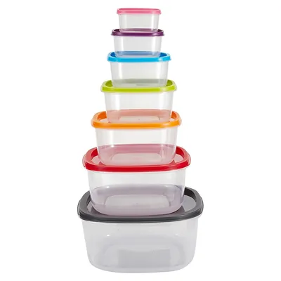 7 Pack Square Food Storage Containers