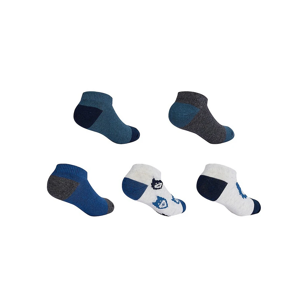 Kid's 5-Pair Casual Low-Cut Ankle Socks