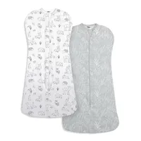 2-Pack Organic Cotton Woodland-Print Baby Swaddle Pouches
