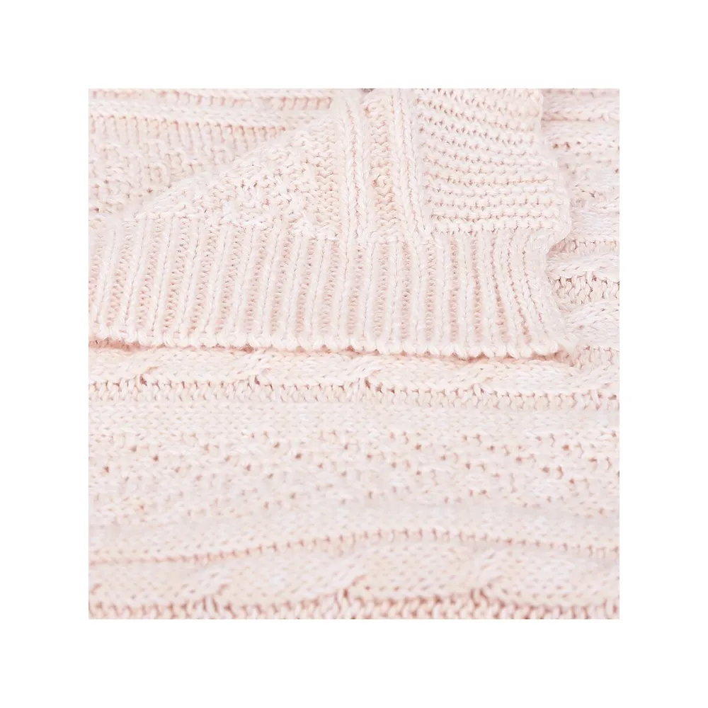 Organic Cotton Cable-Knit Baby Blanket