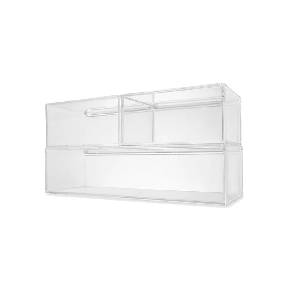 3-Piece Clear Storage Boxes Set