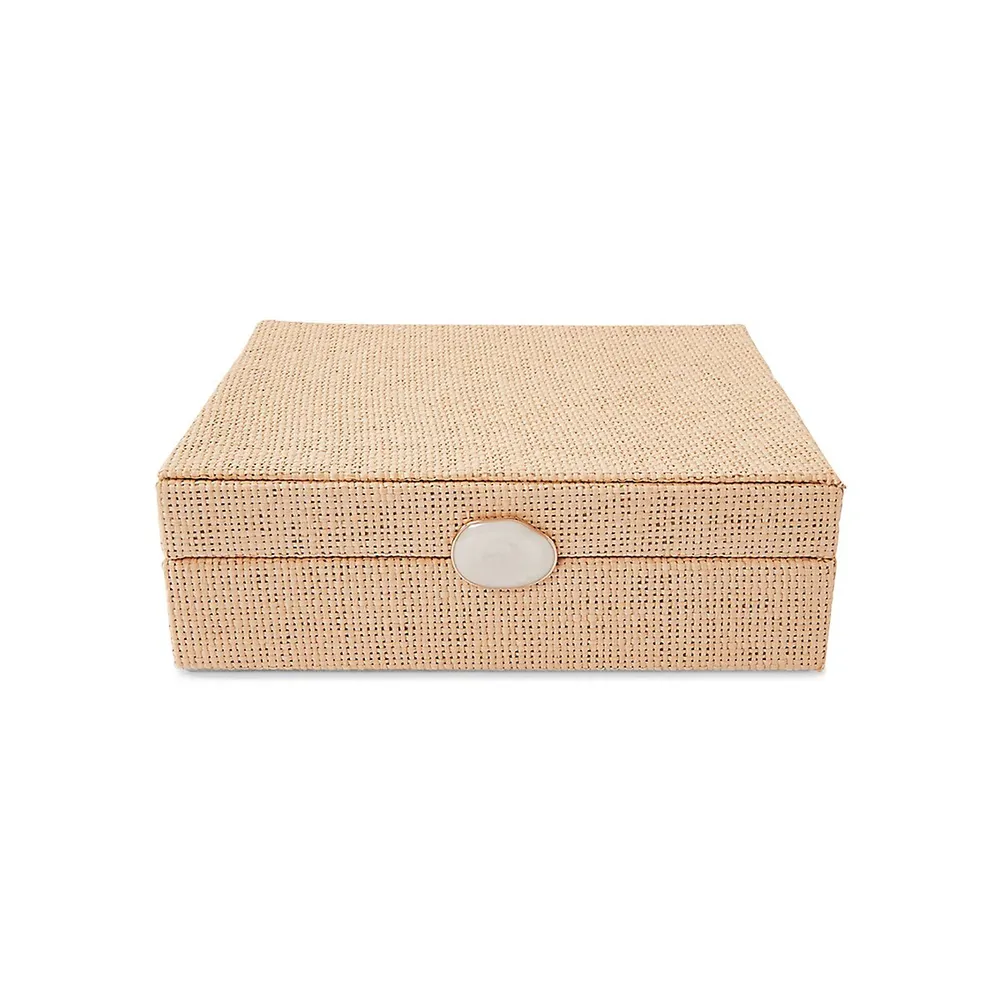 Raffia-Look Sectioned Jewellery Box